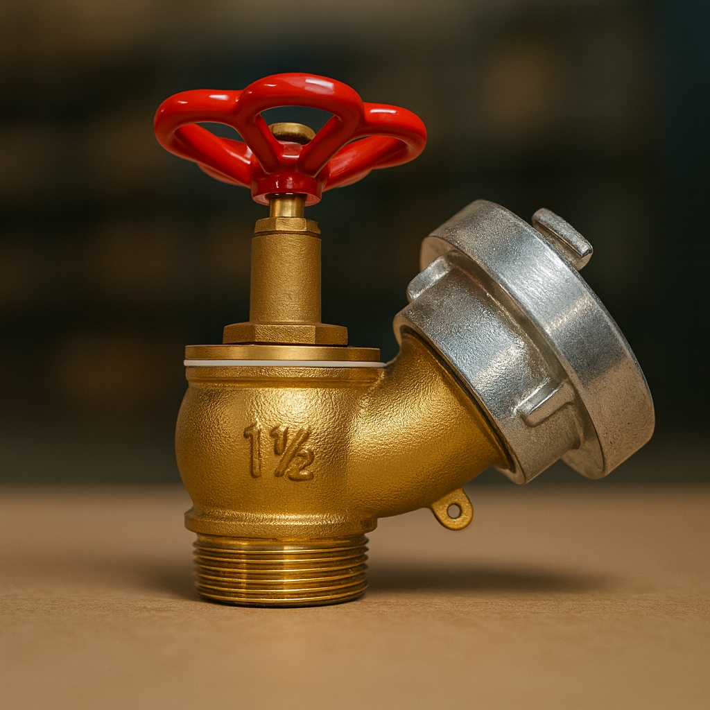 Válvula de Globo angular de 1 1/2 " con terminal Storz.